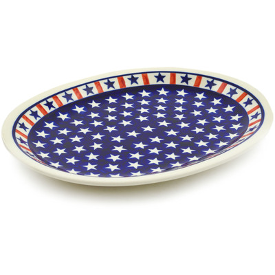 Polish Pottery Platter 11&quot; Americana