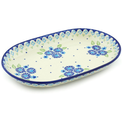 Polish Pottery Platter 11&quot; Aster Patches