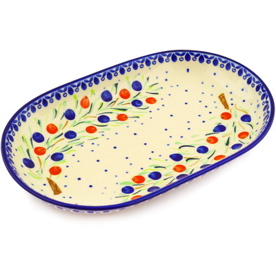 Polish Pottery Platter 11&quot; Berry Splash
