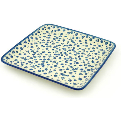 Polish Pottery Platter 11" Blue Confetti