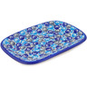 Polish Pottery Platter 11&quot; Blue Peacock Eye