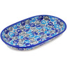 Polish Pottery Platter 11&quot; Blue Peacock Eye