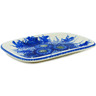 Polish Pottery Platter 11&quot; Blue Poppy Dream UNIKAT