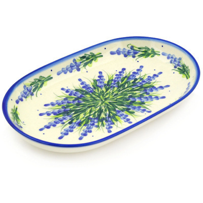 Polish Pottery Platter 11&quot; Bluebonnet Fields