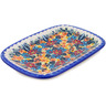 Polish Pottery Platter 11&quot; Bold Poppies UNIKAT