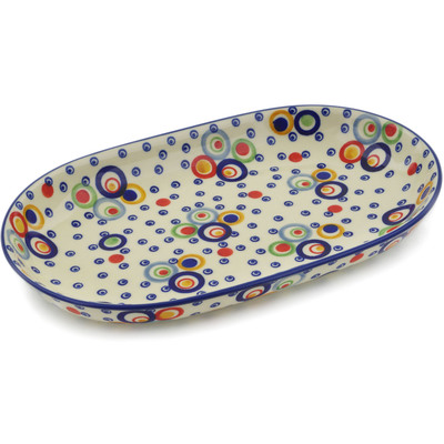 Polish Pottery Platter 11&quot; Bubble Machine UNIKAT