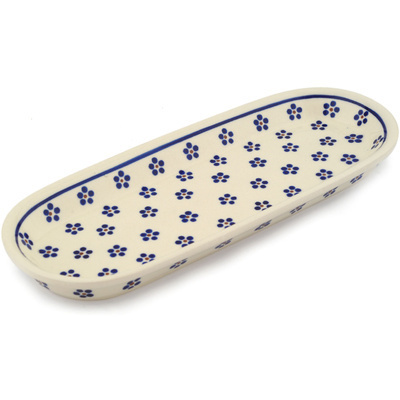 Polish Pottery Platter 11&quot; Daisy Dots