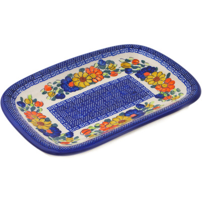 Polish Pottery Platter 11&quot; Fall Garden UNIKAT