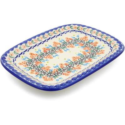 Polish Pottery Platter 11" Fanciful Ladybug