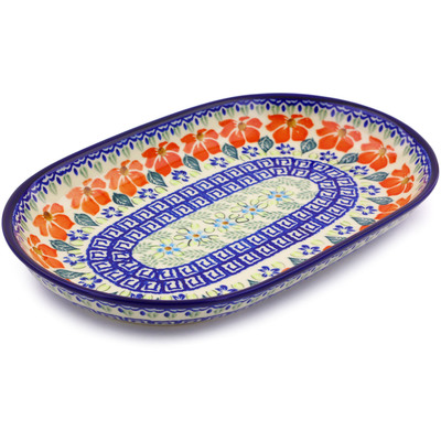 Polish Pottery Platter 11&quot; Grecian Fields
