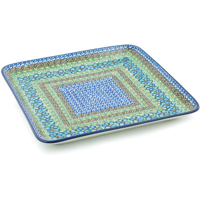 Polish Pottery Platter 11&quot; Mardi Gras UNIKAT