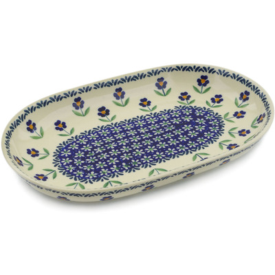 Polish Pottery Platter 11&quot; Mariposa Lily