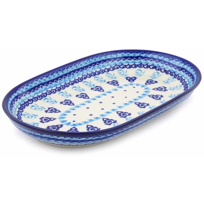 Polish Pottery Platter 11" Midnight Eclipse