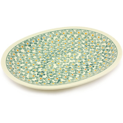 Polish Pottery Platter 11&quot; Orange Blossoms