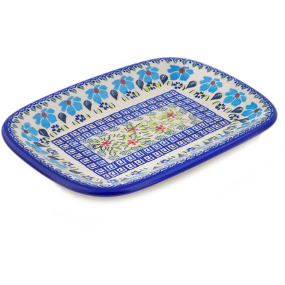 Polish Pottery Platter 11&quot; Pansy Morning