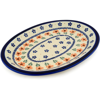 Polish Pottery Platter 11&quot; Peachy Keen