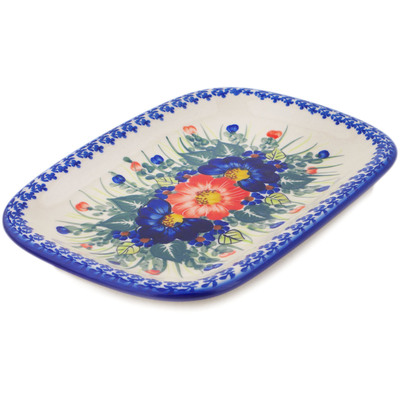Polish Pottery Platter 11" Poppy Trio UNIKAT