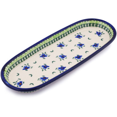 Polish Pottery Platter 11" Purple Iris