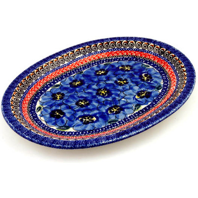 Polish Pottery Platter 11&quot; Regal Bouquet UNIKAT