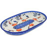 Polish Pottery Platter 11&quot; Spooky Town