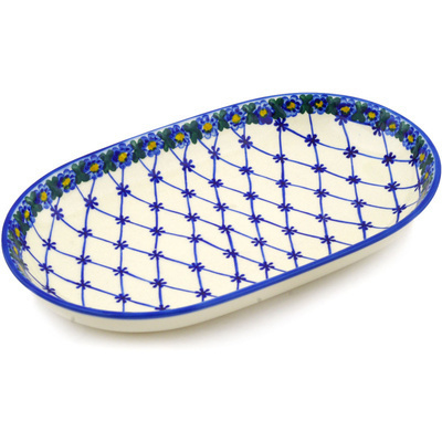 Polish Pottery Platter 11&quot; Spring Lattice