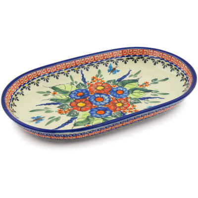 Polish Pottery Platter 11&quot; Spring Splendor