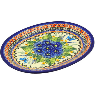 Polish Pottery Platter 11&quot; Spring Splendor UNIKAT