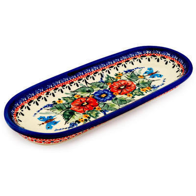 Polish Pottery Platter 11&quot; Spring Splendor UNIKAT