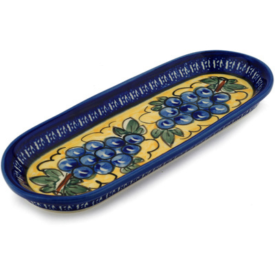 Polish Pottery Platter 11&quot; Tuscan Grapes
