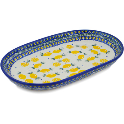 Polish Pottery Platter 11&quot; When Life Gives You Lemons