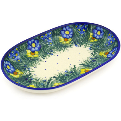 Polish Pottery Platter 11&quot; Wildflower Meadow
