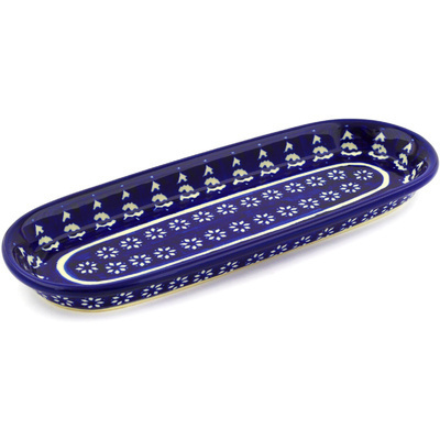 Polish Pottery Platter 11" Winter Night