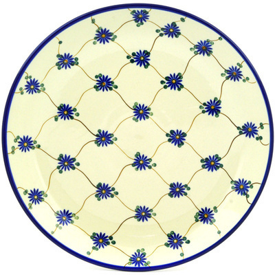 Polish Pottery Platter 12&quot; Aster Trellis