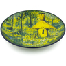 Polish Pottery Platter 12&quot; Bee Peaceful UNIKAT