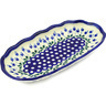 Polish Pottery Platter 12&quot; Bleeding Heart Peacock