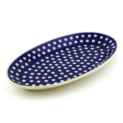 Polish Pottery Platter 12" Blue Eyes