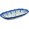 Polish Pottery Platter 12&quot; Blue Grapevine