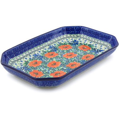 Polish Pottery Platter 12&quot; Bluebells And Lace UNIKAT