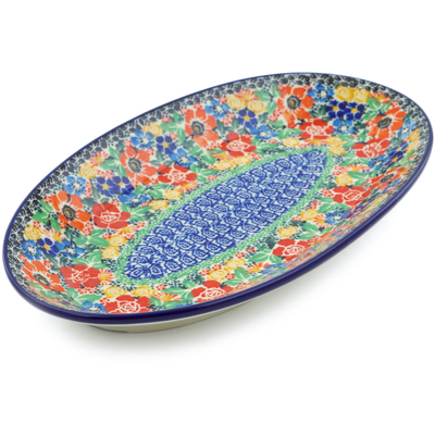 Polish Pottery Platter 12&quot; Bountiful Basket UNIKAT