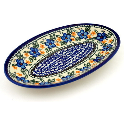 Polish Pottery Platter 12" Cobblestone Garden