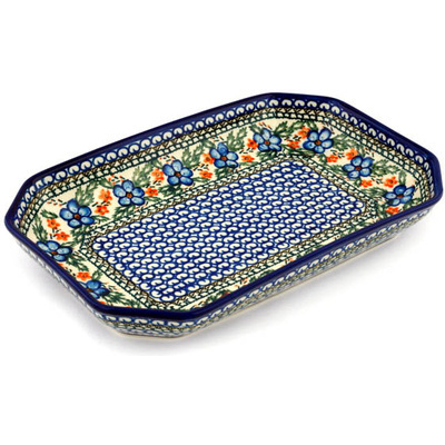 Polish Pottery Platter 12&quot; Cobblestone Garden