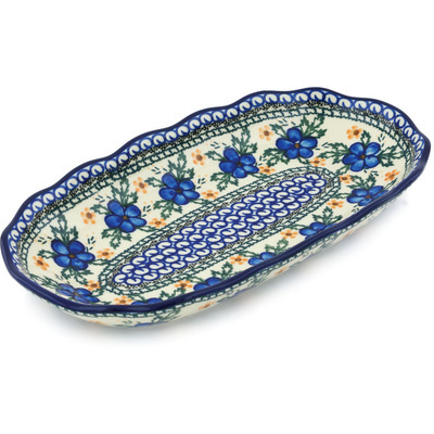 Polish Pottery Platter 12&quot; Cobblestone Garden