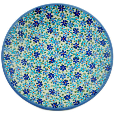 Polish Pottery Platter 12&quot; Coral Floral