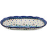 Polish Pottery Platter 12&quot; Dancing Snowman UNIKAT