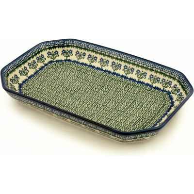 Polish Pottery Platter 12&quot; Fanciful Daisy