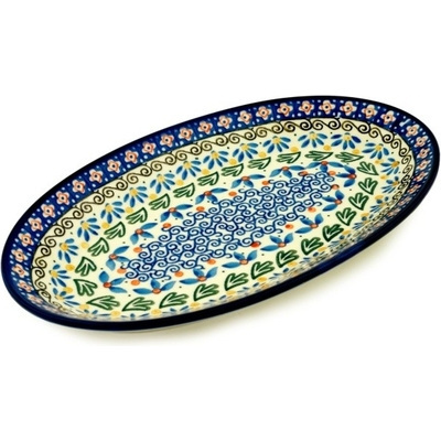 Polish Pottery Platter 12&quot; Floral Medley