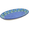 Polish Pottery Platter 12&quot; Gentian Wreath UNIKAT