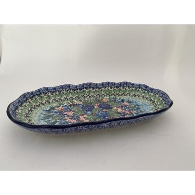 Polish Pottery Platter 12&quot; Hidden Meadow UNIKAT