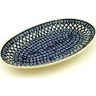 Polish Pottery Platter 12&quot; Lattice Peacock