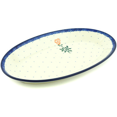 Polish Pottery Platter 12&quot; Lovely Rose